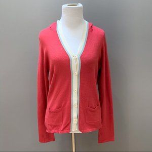 Anthropologie MOTH hooded red cardigan sweater, M.
